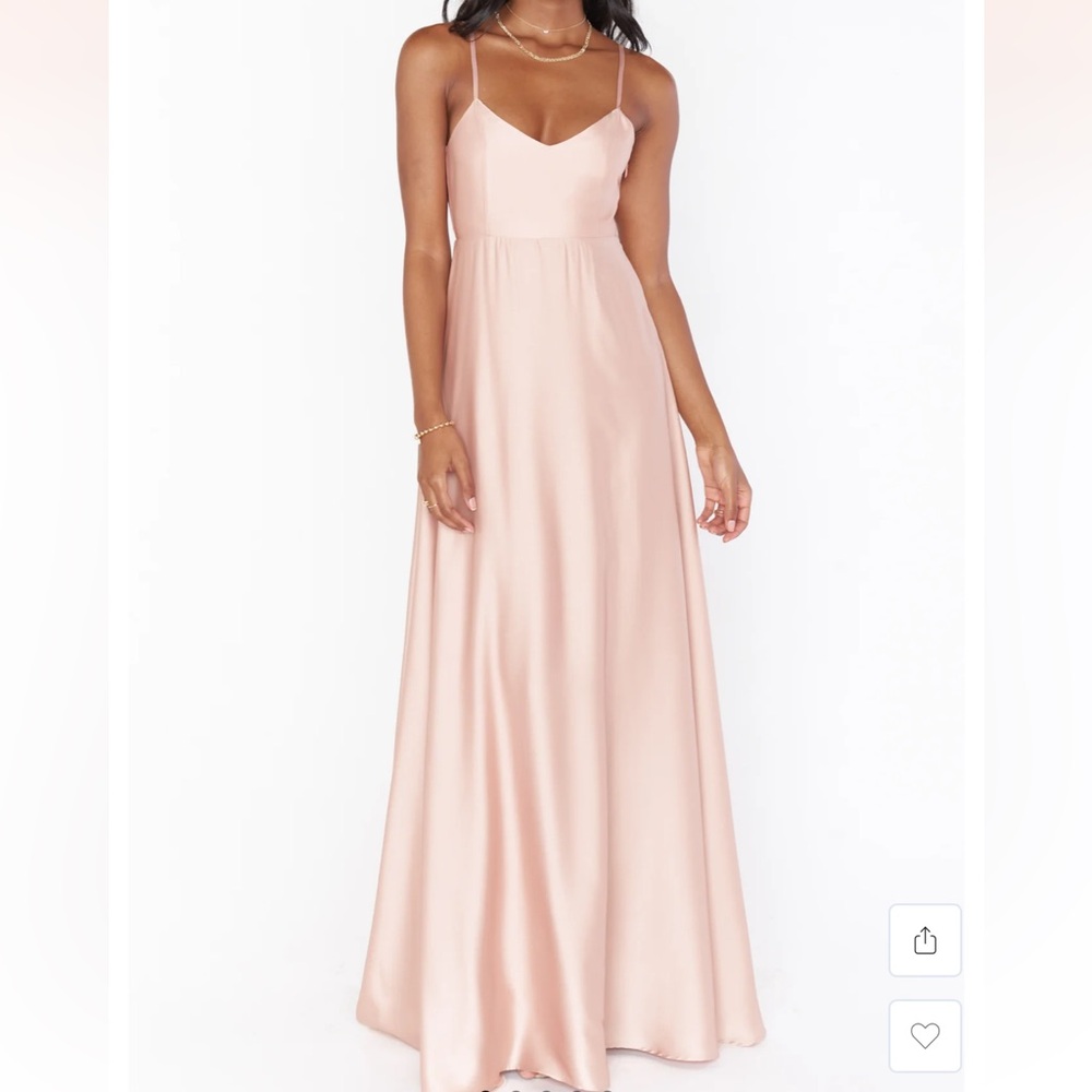 NTW Show Me Your Mumu Faith Maxi Dress ~ Rose Gold Luxe Satin
